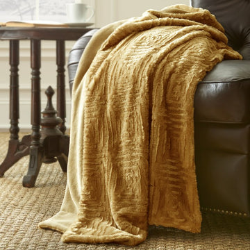 Sierri Faux Fur Microfiber Woven Throw